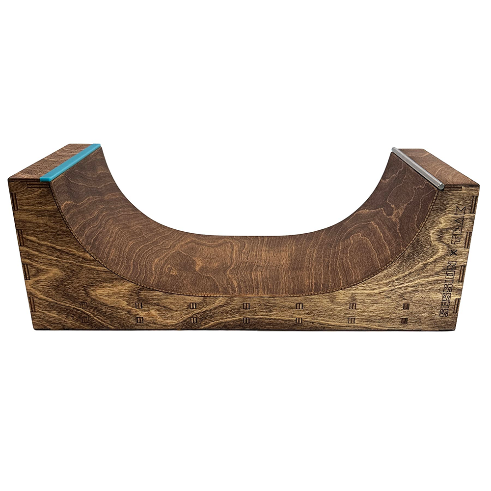 Teak Tuning x Session Fingerboard Ramp - Two Face Half Pipe w/ Acrylic Coping