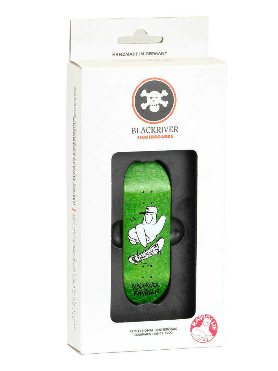 Blackriver x Raviollie Fingerboard Deck - Flipping Hand