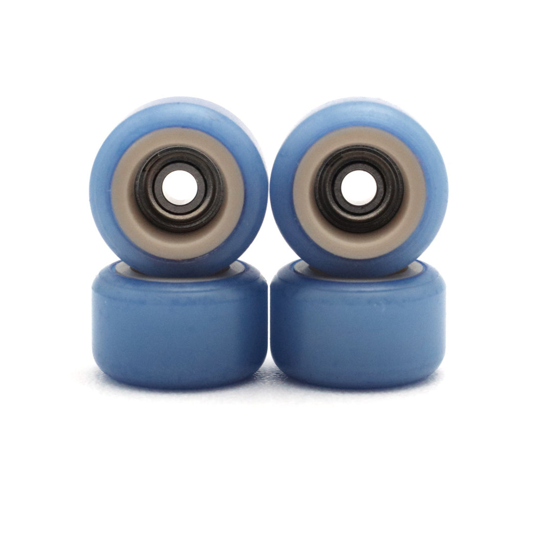 FlatFace Fingerboard Dual Durometer V2 Bearing Wheels - Tan and Blueberry