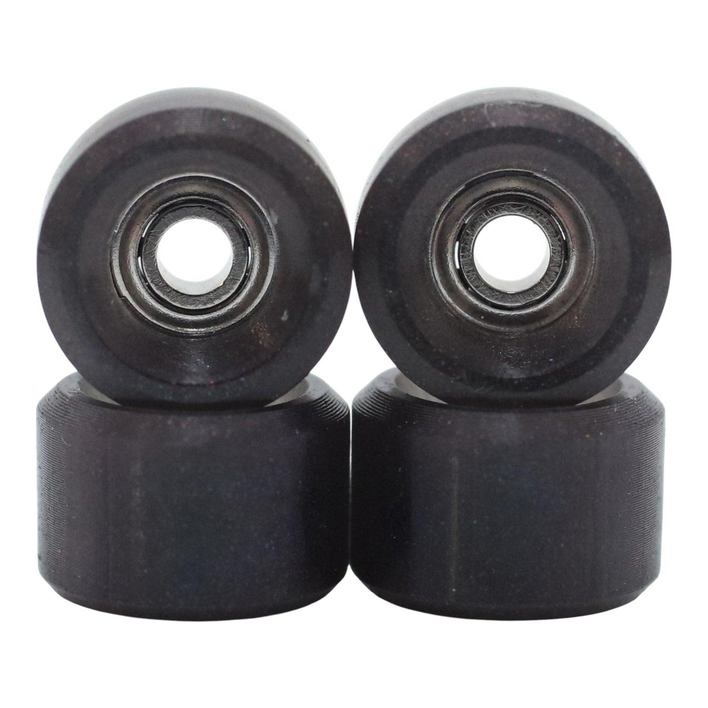 FlatFace x Blistered G1 Bearing Fingerboard Wheels - Black Sparkle Heatshift into Translucent Black Sparkle