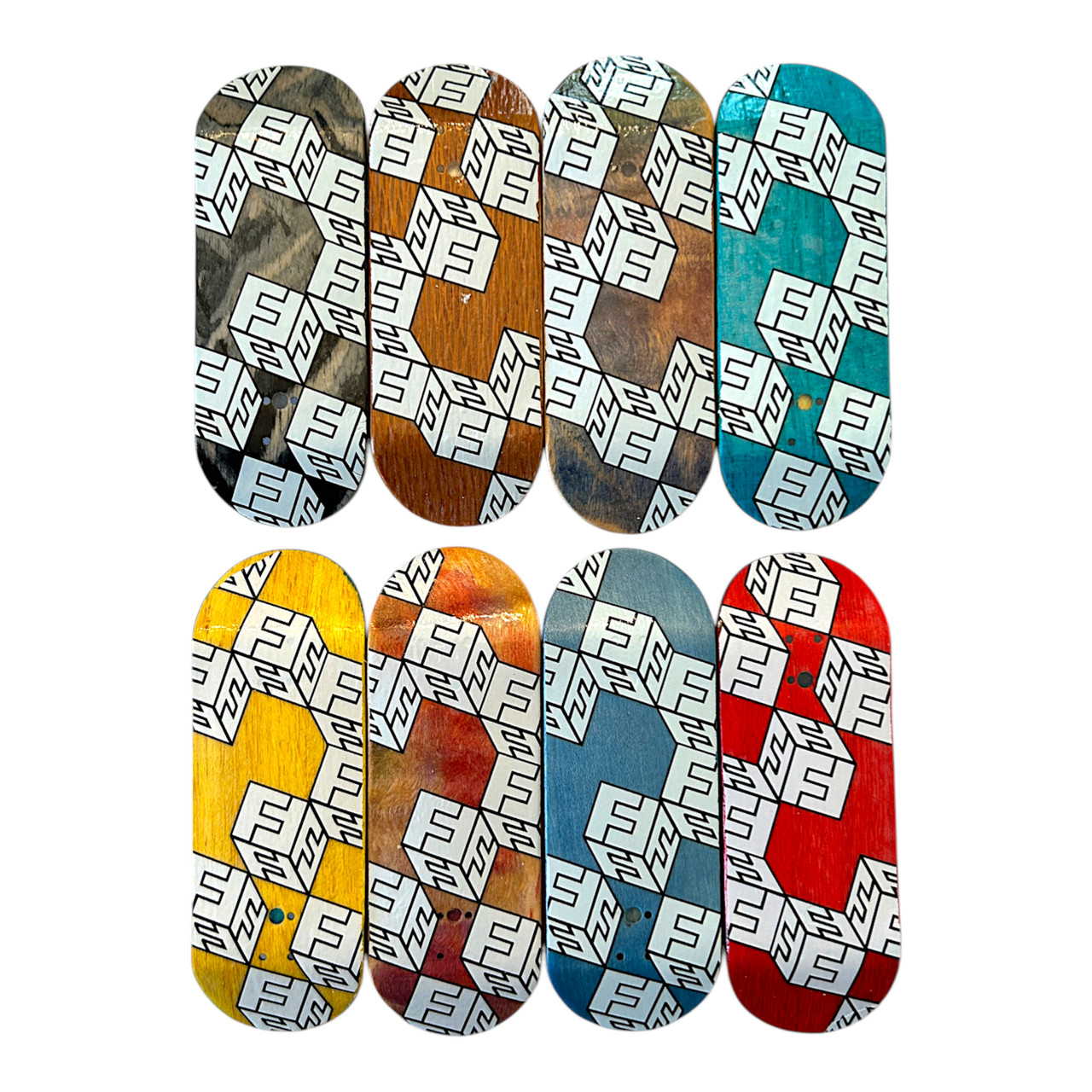 FlatFace x Cowply G15.12 Fingerboard Deck - White Cubes SE