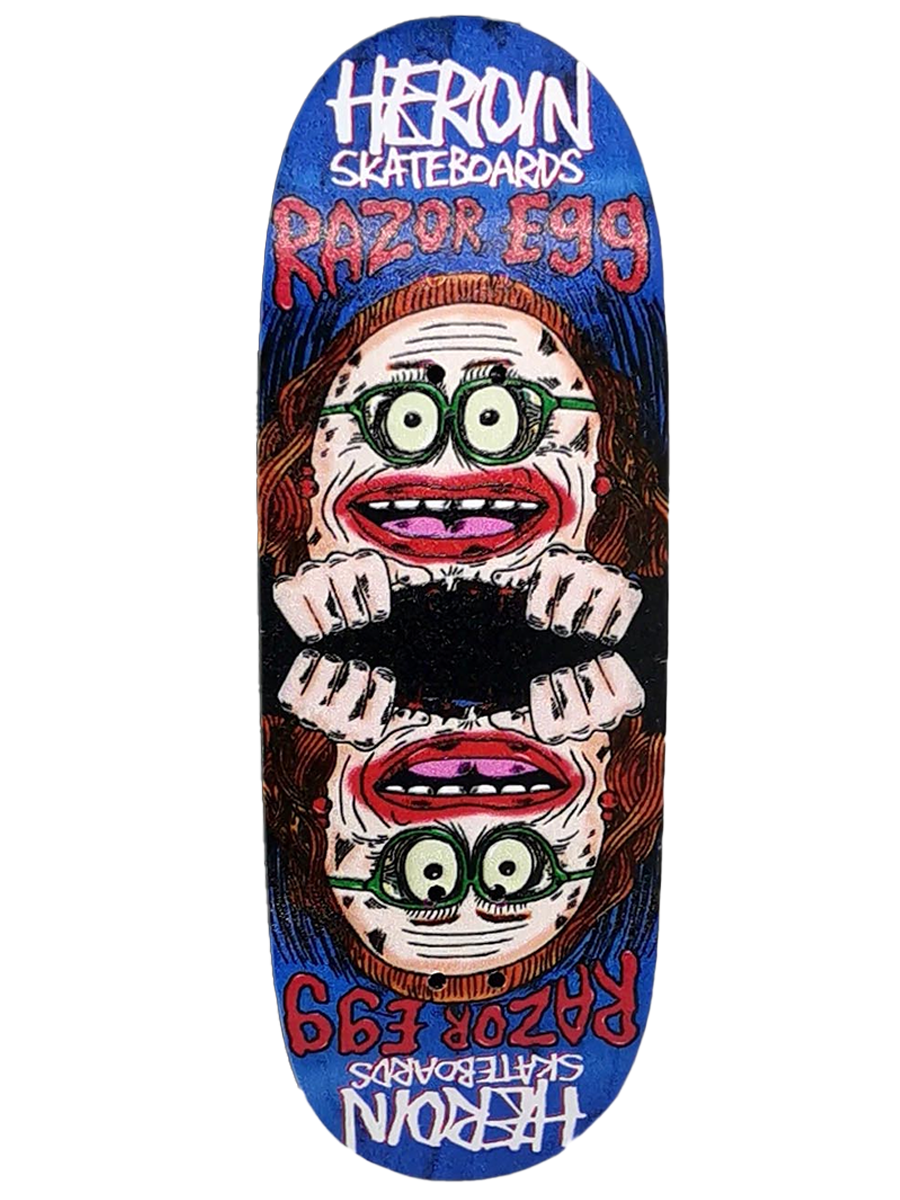 Close Up x Heroin Skateboards Fingerboard Deck - Razor Auntie Egg