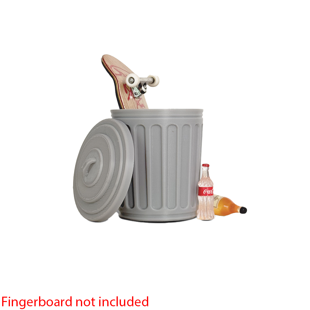 Silent Obstacles Fingerboard Ramp - Trash Can w/ 2 Bottles