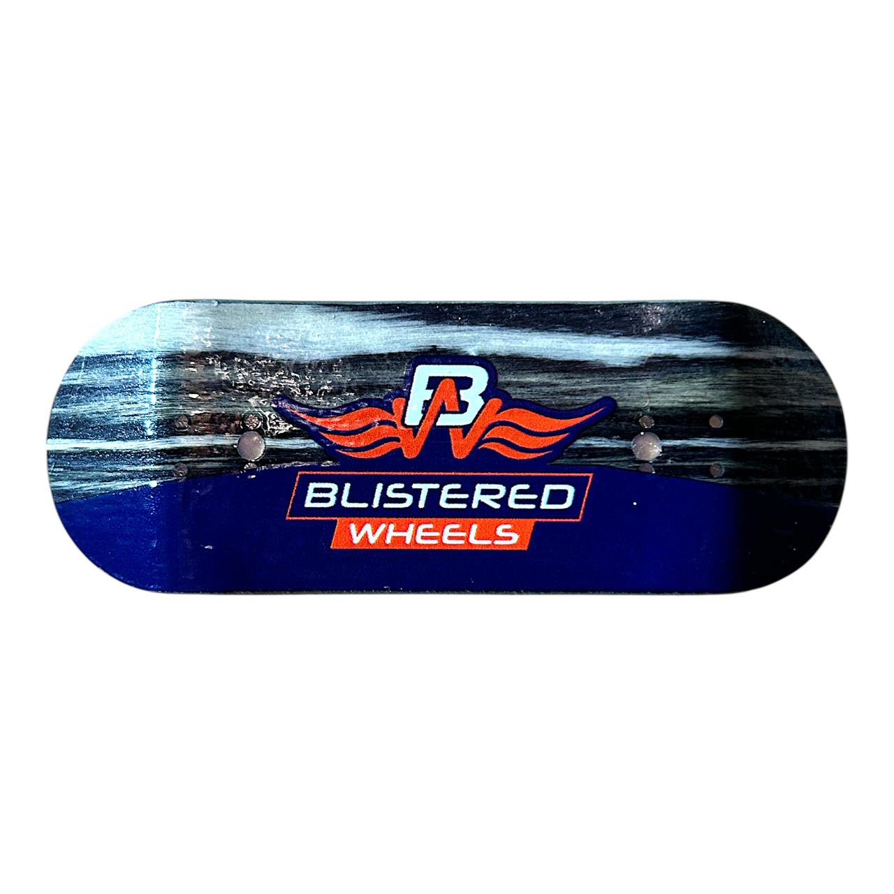 FlatFace X Cowply G16 Fingerboard Deck - Blistered Wheels Blue