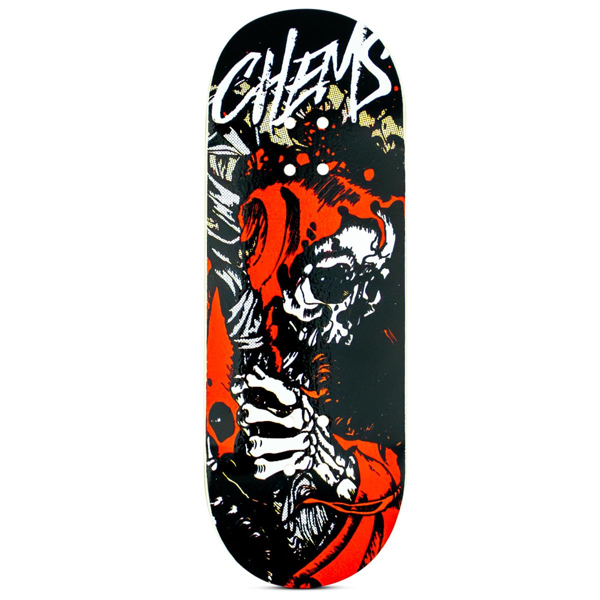 Chems Fingerboard Deck - Black Red Grim