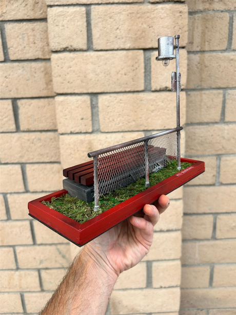 WhytMykConcrete Fingerboard Ramp - Stash Box Spot with Street Light