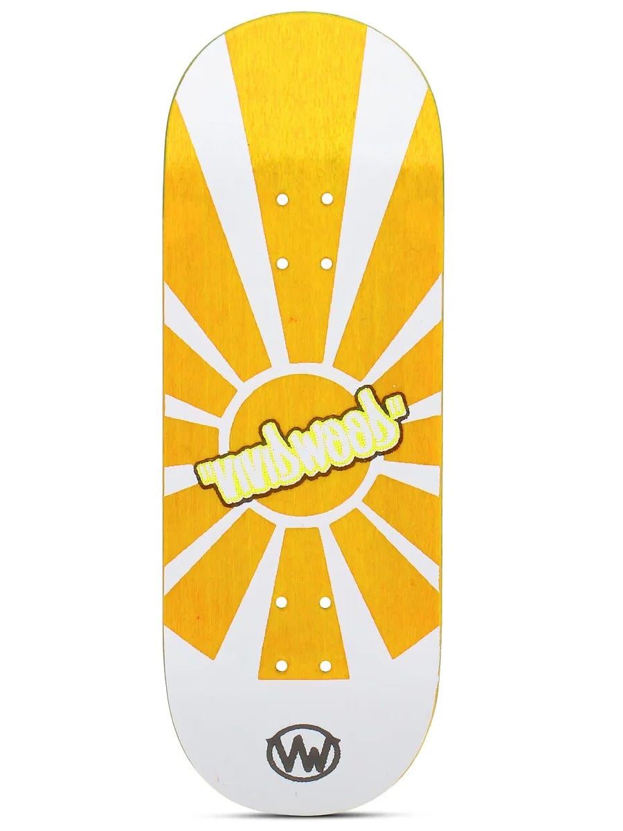 VividWood Fingerboard Deck - Green Sunrise