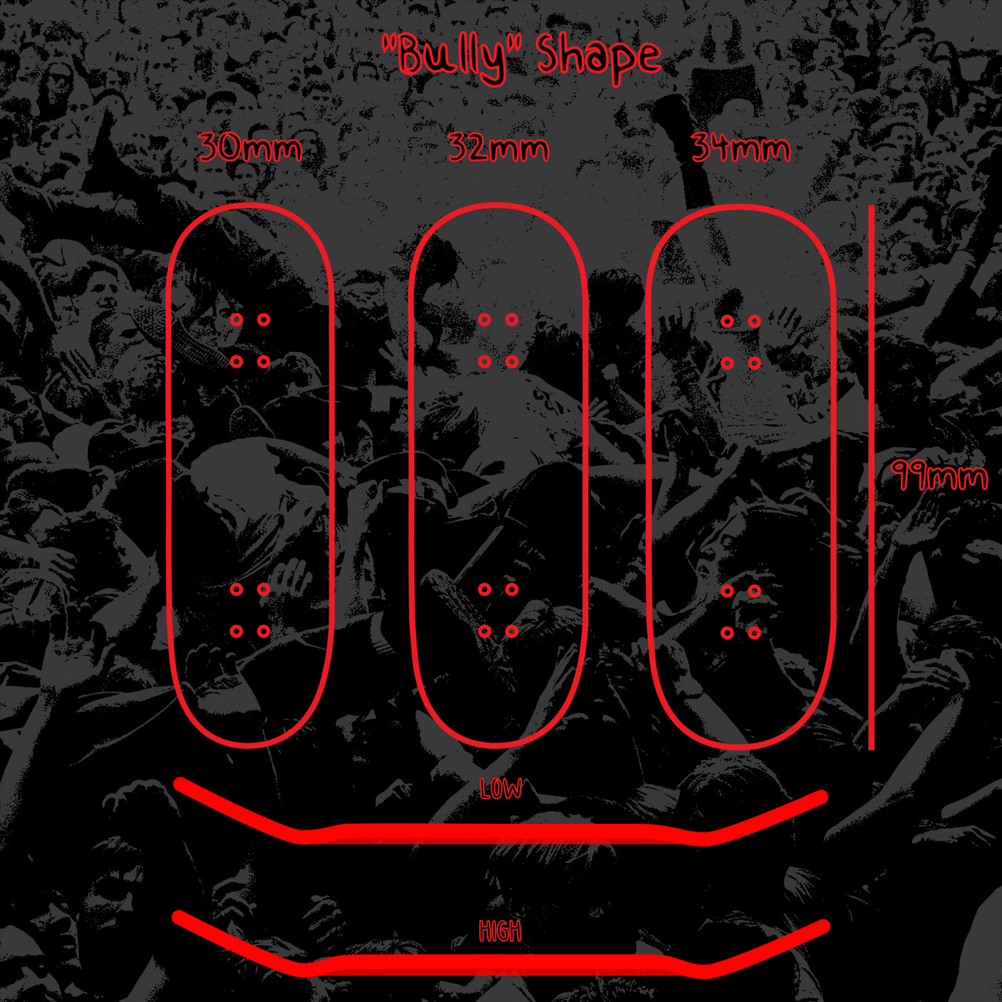 Awful Fingerboard Deck - Studded