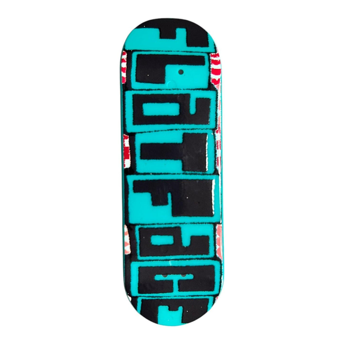 FlatFace x Duck Decks D-16 Polycabonate Fingerboard Deck - Toys Section SE on Turquoise