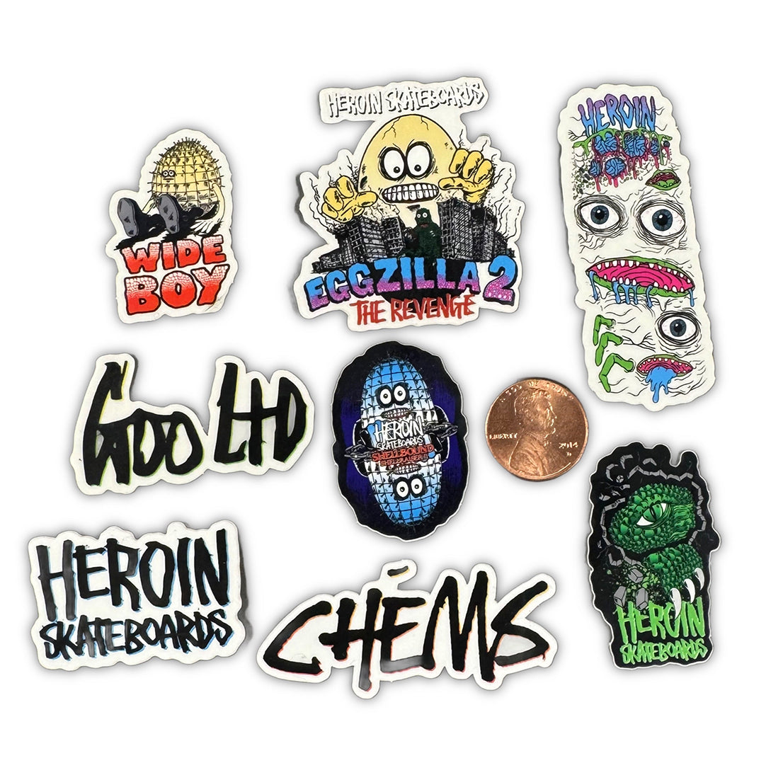 Chems x Goo x Heroin Skateboards Sticker Pack