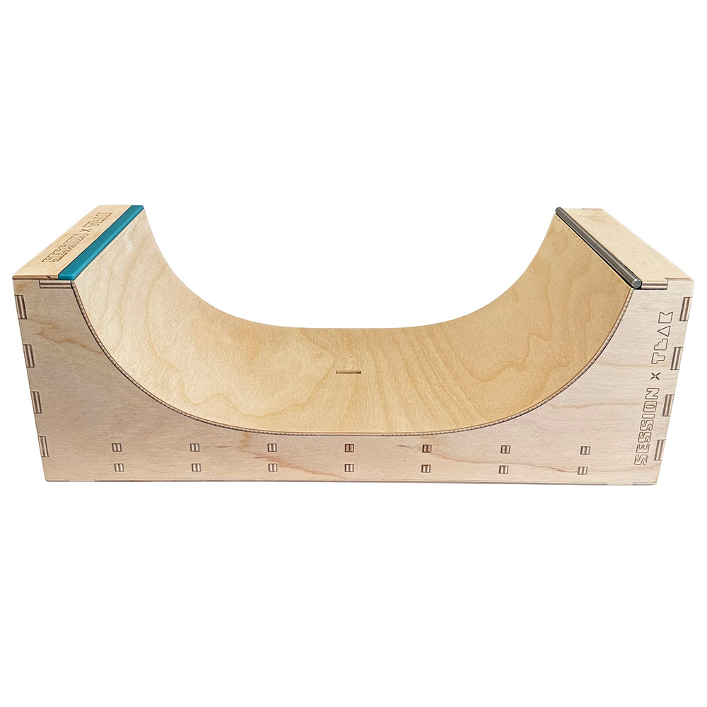 Teak Tuning x Session Fingerboard Ramp - Two Face Half Pipe w/ Acrylic Coping