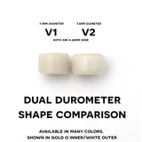 FlatFace Fingerboard Dual Durometer V2 Bearing Wheels - Red and White