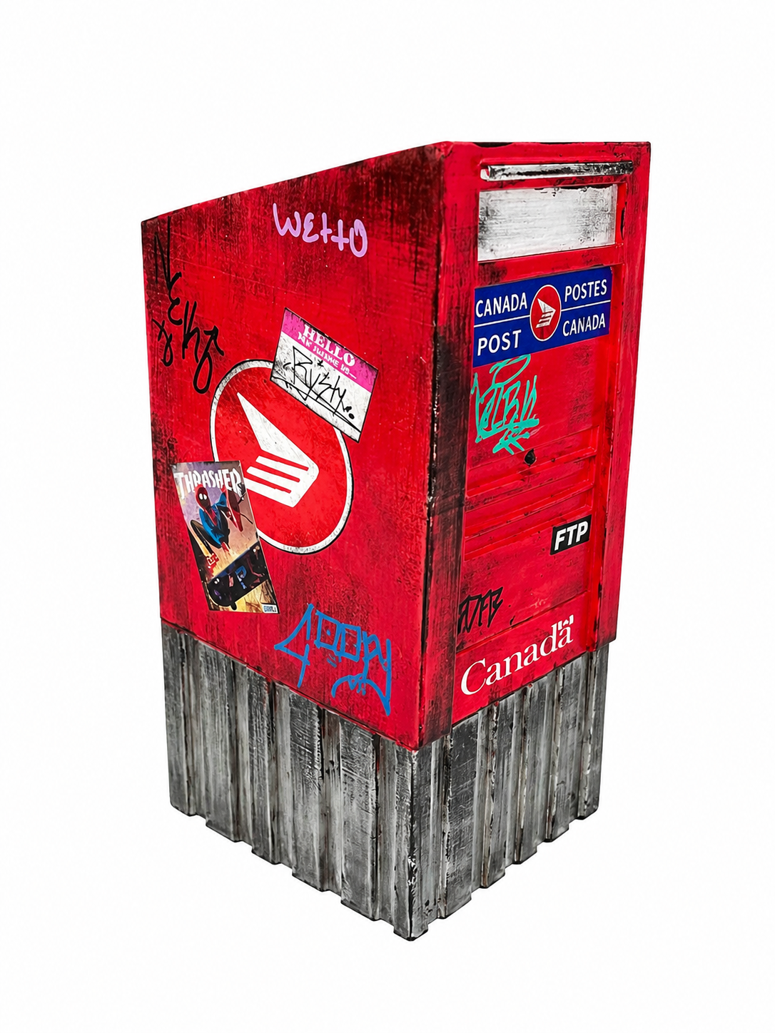 FutureBoundPrints Fingerboard Ramp - Thrashed Canadian Post Box