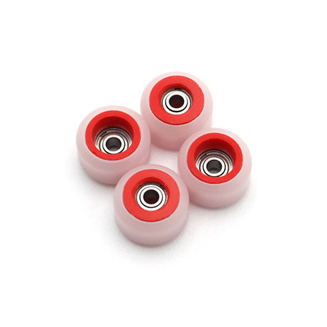 FlatFace Fingerboard Dual Durometer V2 Bearing Wheels - Red and White