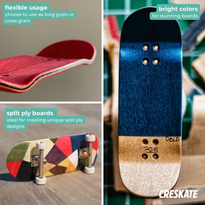 CRESKATE Fingerboard Deck Veneers - Colored