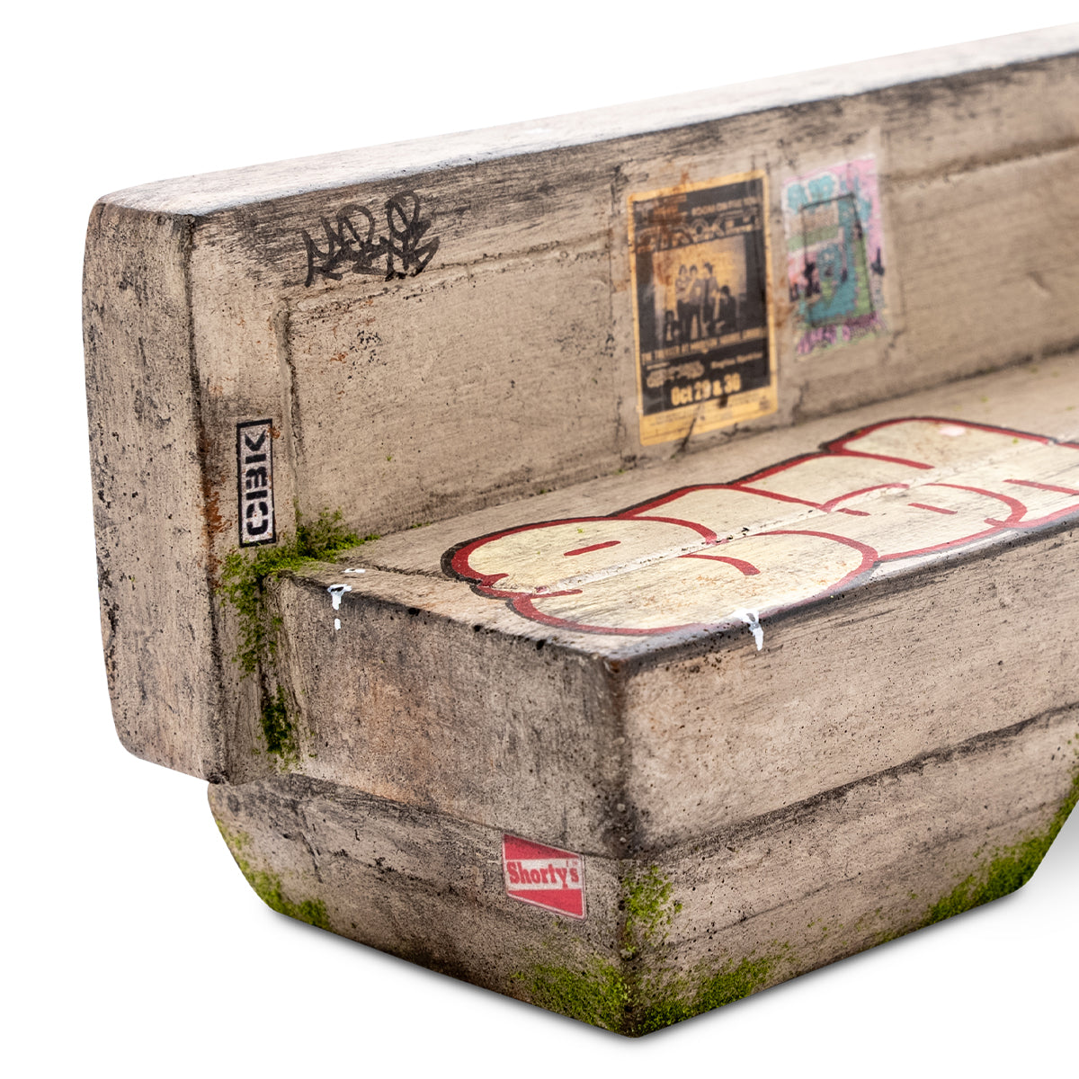 High Level Ramps Fingerboard Ramp - Cement Bench w/ Graffiti