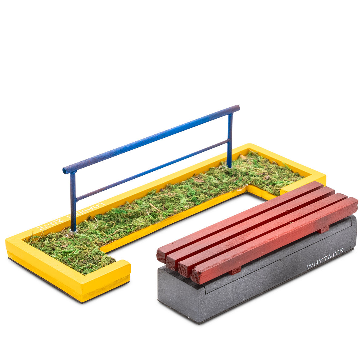 Bench And Ramp WhytMykConcrete Fingerboard Ramp - Bench Spot with Rail – The Vault ...