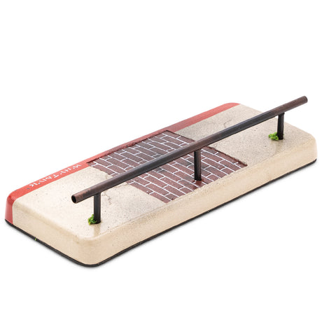 WhytMykConcrete Fingerboard Ramp - Sidewalk w/Brick and Low Round Rail