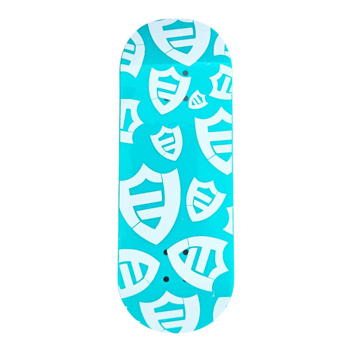 FlatFace x Duck Decks D-16 Polycabonate Fingerboard Deck - Logos White on Turquoise