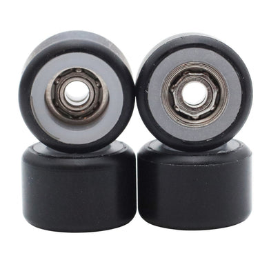 FlatFace Fingerboard Dual Bearing Dual Durometer V1 Wheels - White/Black