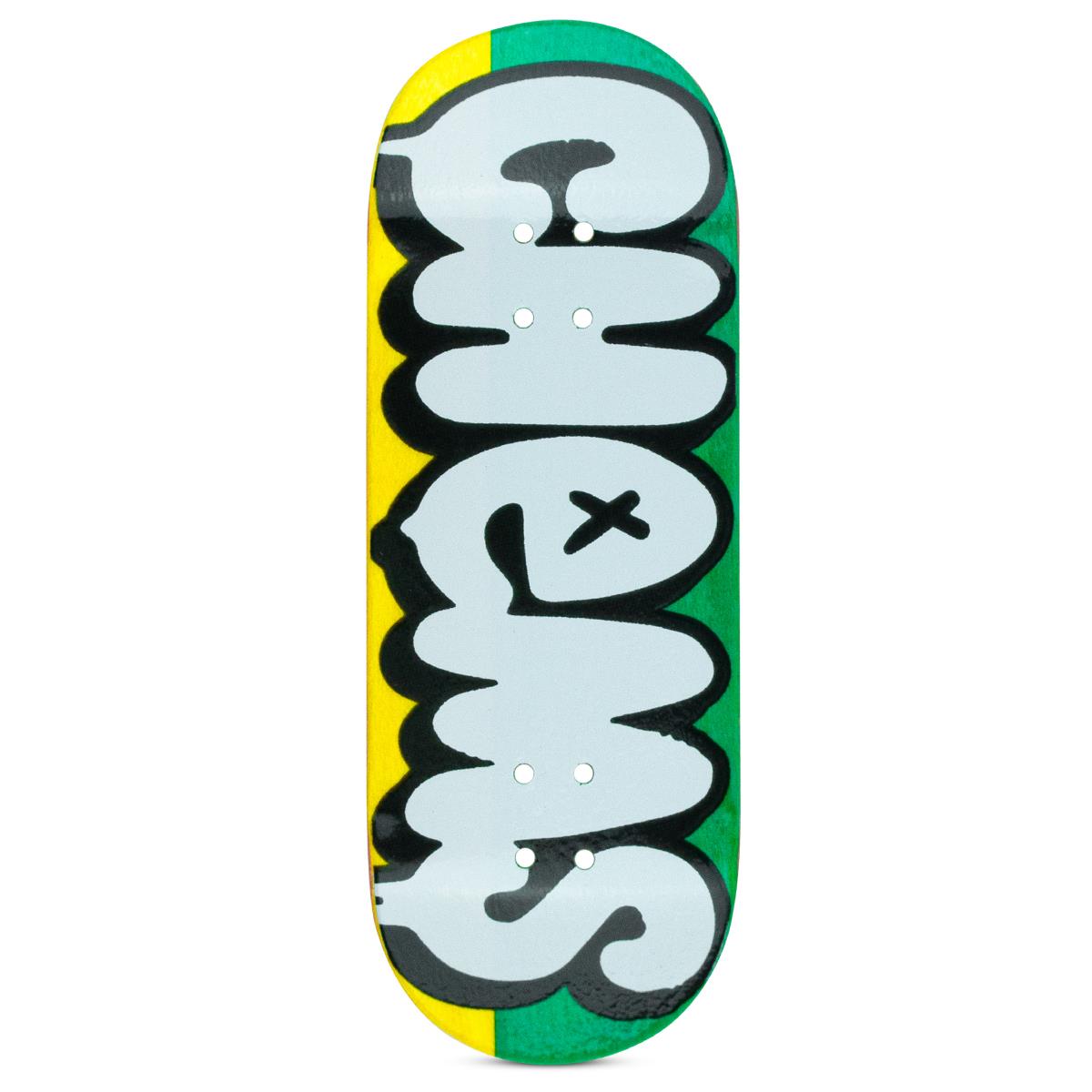 Chems Fingerboard Deck - Yellow/Green Split Ply Bubbles