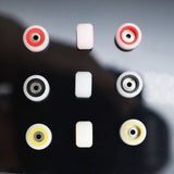 FlatFace Fingerboard Dual Durometer V2 Bearing Wheels - White and White