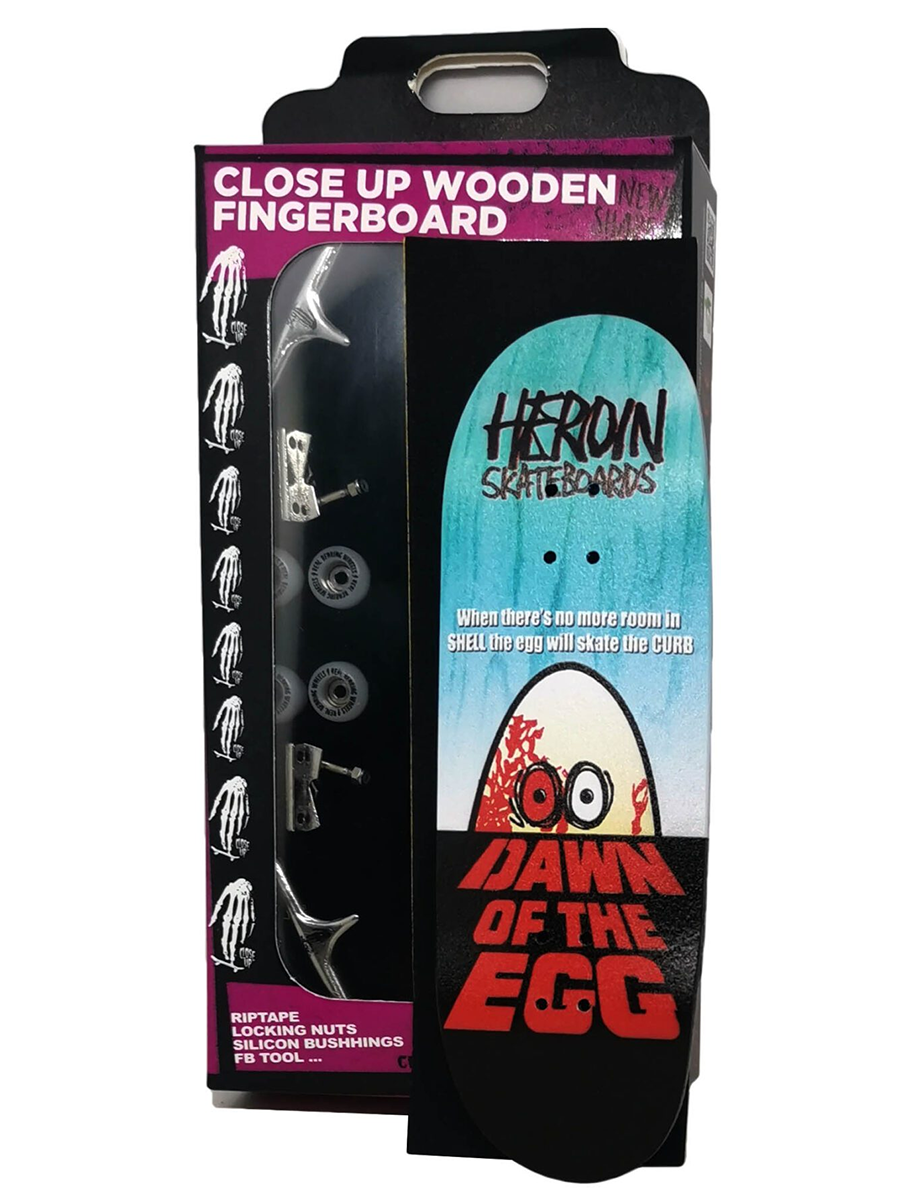 Close Up x Heroin Skateboards Fingerboard Complete - Dawn of the Egg