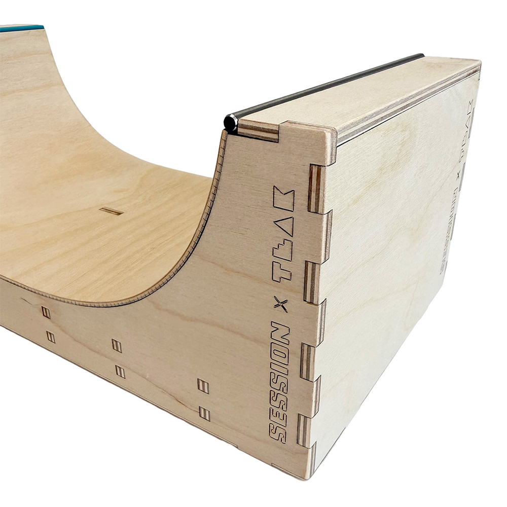 Teak Tuning x Session Fingerboard Ramp - Two Face Half Pipe w/ Acrylic Coping