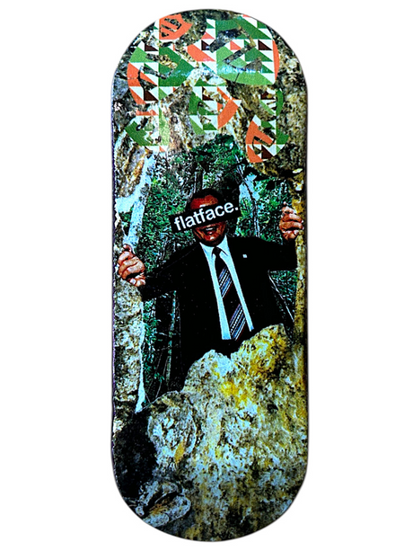 FlatFace x Cowply G16 Fingerboard Deck - Jay Collage