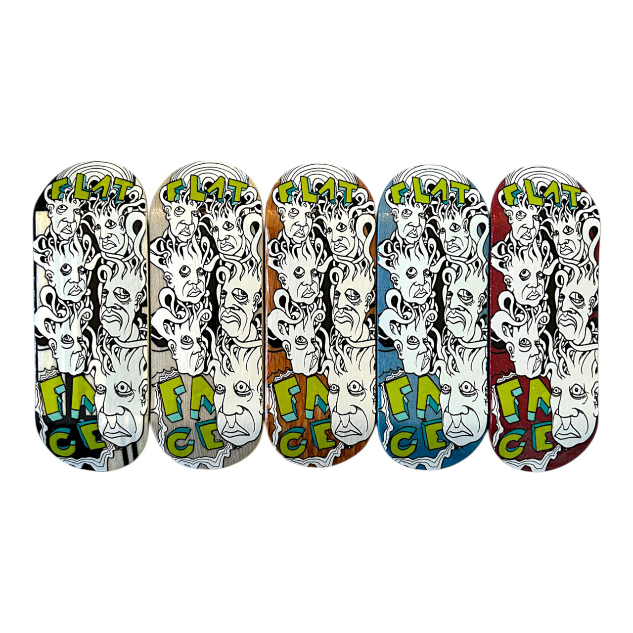 FlatFace x Cowply Prototype Fingerboard Deck - Zeph Special Green Text