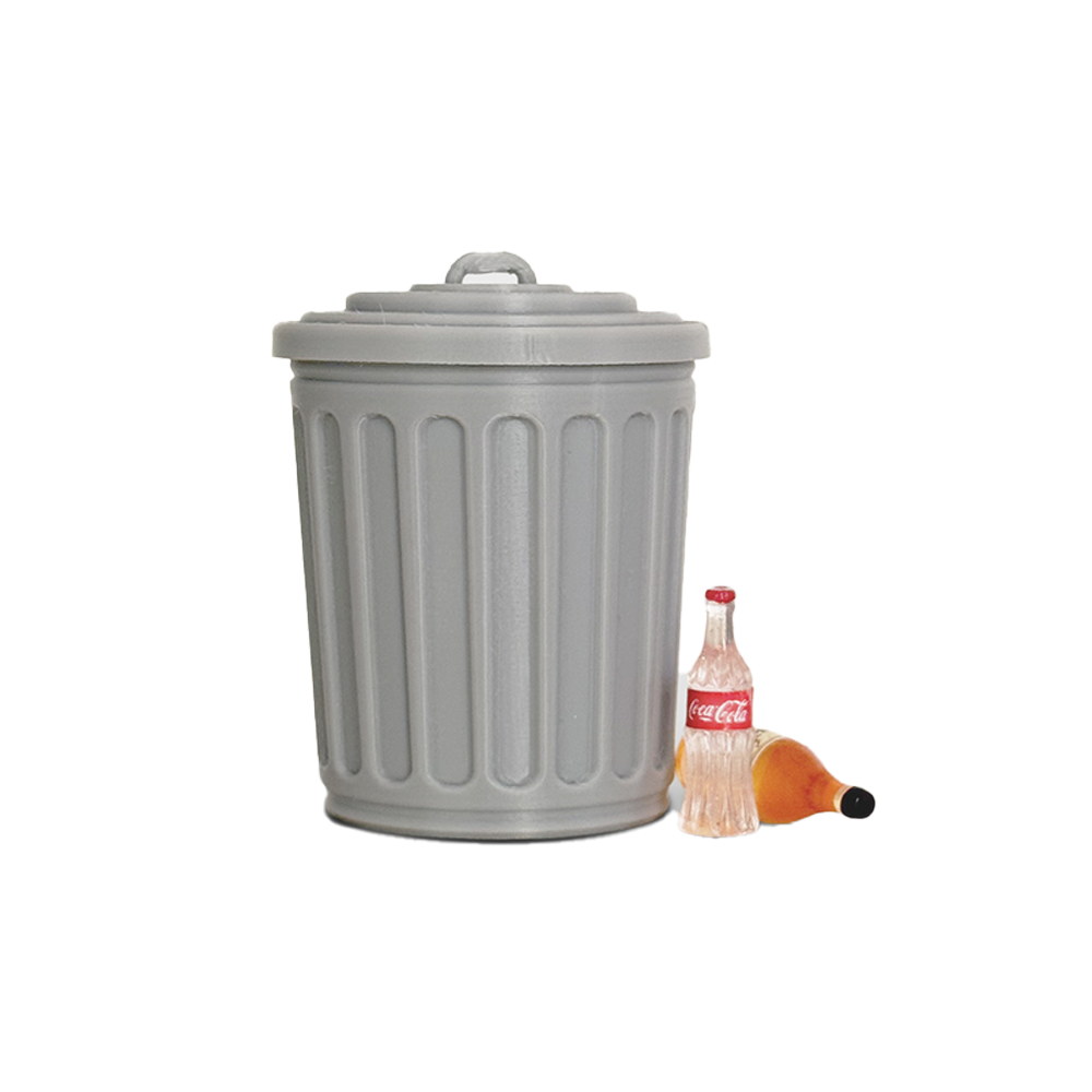 Silent Obstacles Fingerboard Ramp - Trash Can w/ 2 Bottles