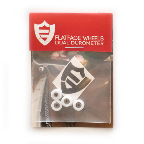 FlatFace Fingerboard Dual Durometer Bearing Wheels - White