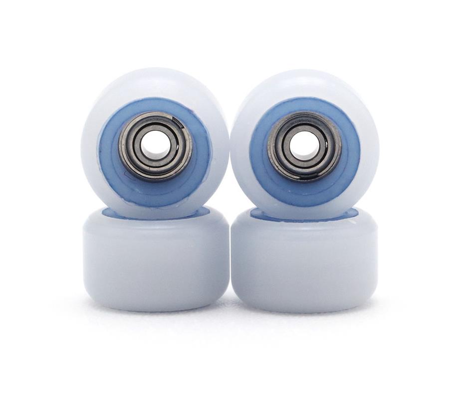 FlatFace Fingerboard Dual Durometer V2 Bearing Wheels - Blueberry and White