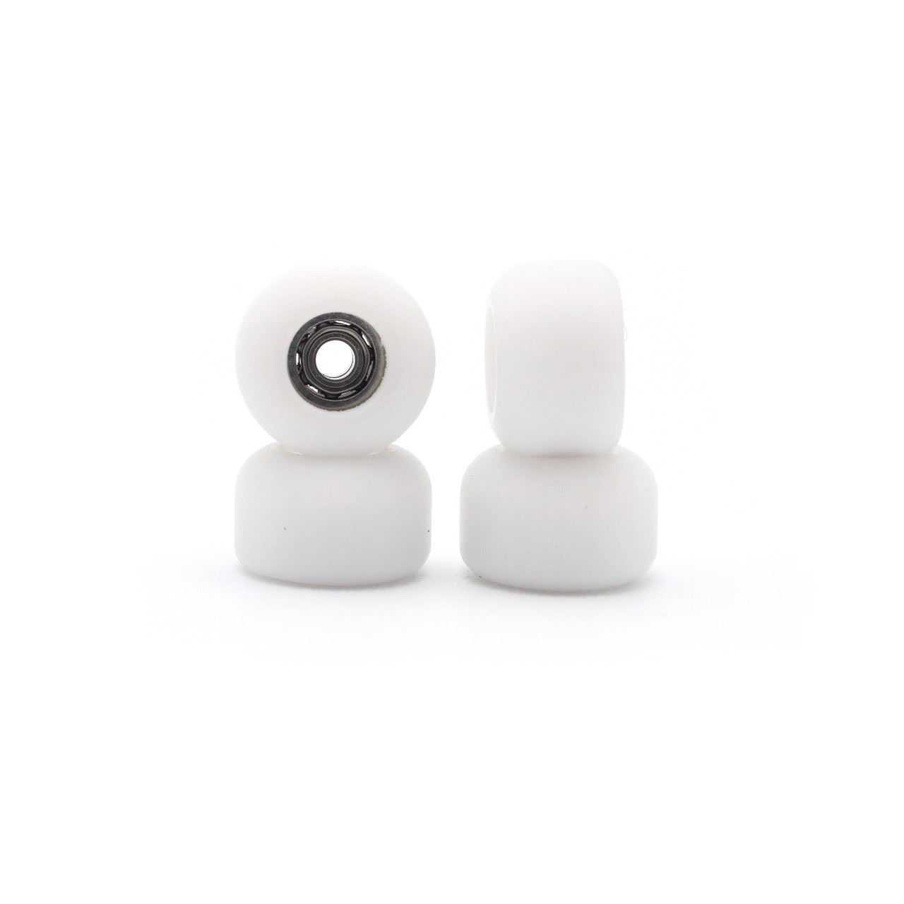 Blistered Asymmetrical Dual Bearing Fingerboard Wheels - 60D - White
