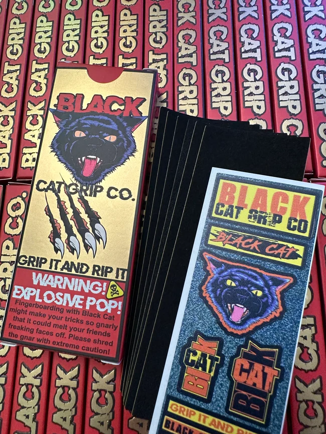 Black Cat Grip Co. 2.0 Fingerboard Grip Tape - 6 Pack