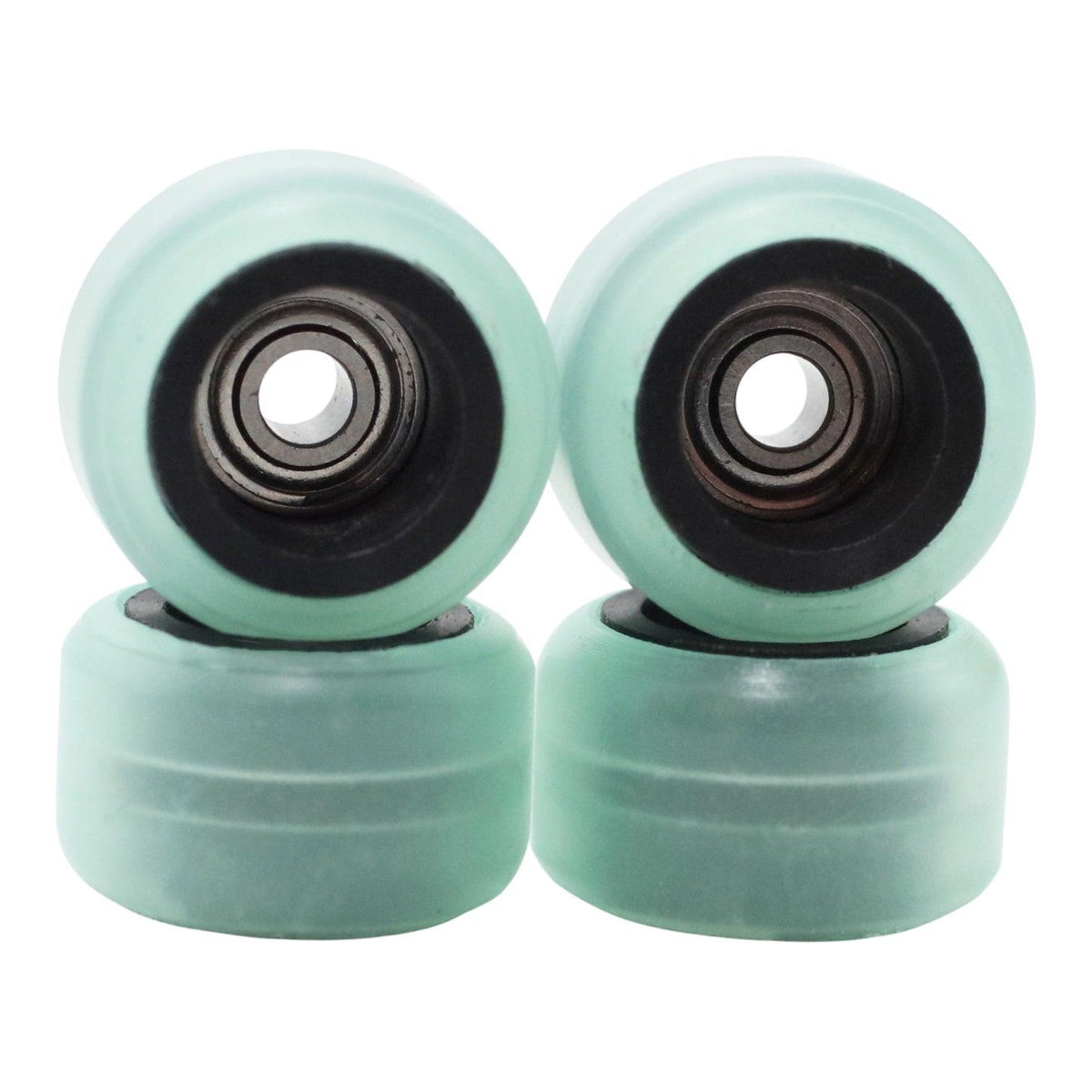 FlatFace Fingerboard Dual Durometer V2 72D Ultra Bearing Wheels - Black/Translucent Mint